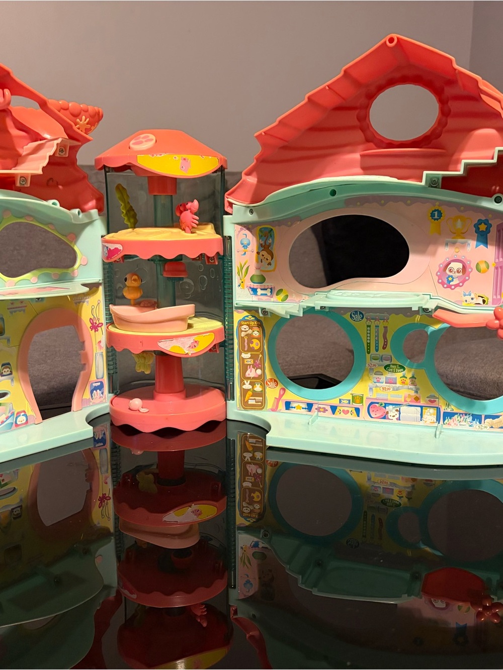 Little Playhouse Toy - Mint & Coral Kids Playset - Picture 3 of 3